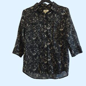 Woolrich John Rich Bros Vintage Women Button down blouse 100% cotton size L